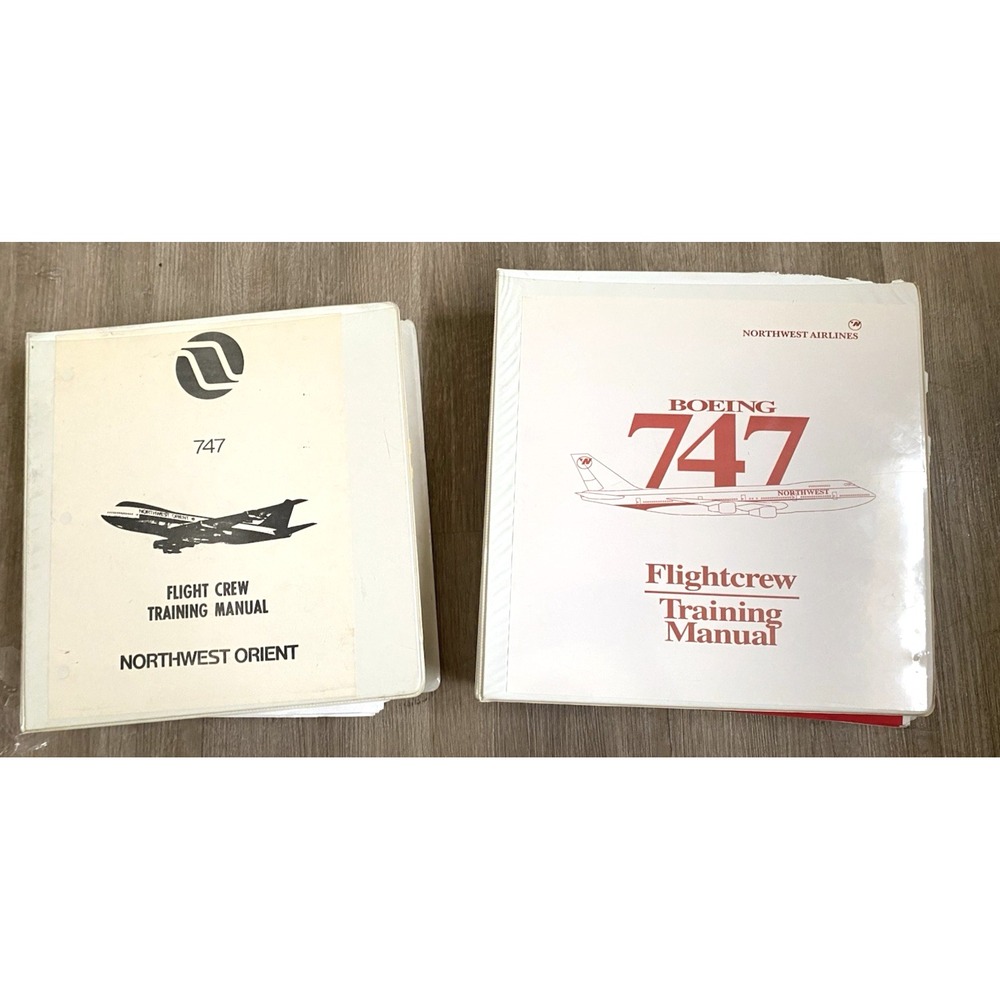 Northwest B747 Flight Crew Training Manual Binder Original‎ Set 2 80s 90s NWA